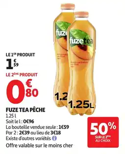 Auchan Fuze tea pêche offre