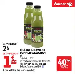 Auchan Instant gourmand pomme kiwi auchan offre