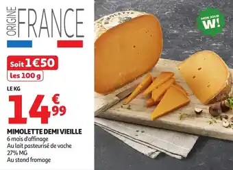 Auchan Mimolette demi vieille offre