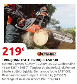 Rural Master Tronçonneuse thermique GSH 510 offre