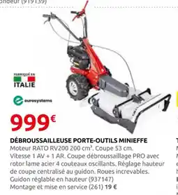 Rural Master Débroussailleuse porte-outils minieffe offre