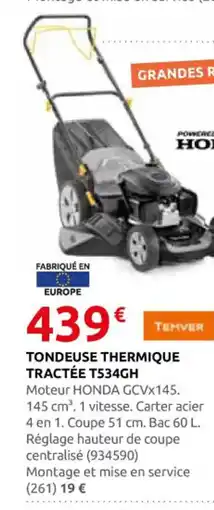 Rural Master Tondeuse thermique tractée T534GH offre