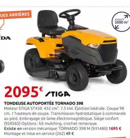 Rural Master Tondeuse autoportée tornado 398 offre