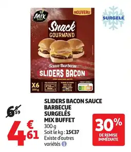Auchan Sliders bacon sauce barbecue surgelés mix buffet offre