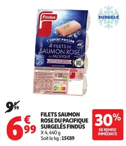 Auchan Filets saumon rose du pacifique surgelés findus offre