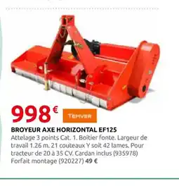 Rural Master Broyeur axe horizontal EF125 offre