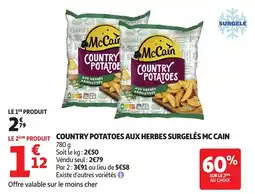 Auchan Country potatoes aux herbes surgelés mc cain offre