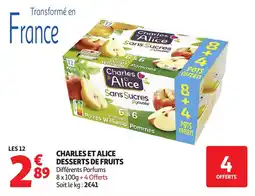 Auchan Charles et alice desserts de fruits offre