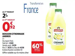 Auchan Boisson citronnade andros offre
