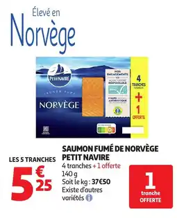 Auchan Saumon fumé de norvège petit navire offre