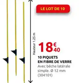 Rural Master 10 piquets en fibre de verre offre