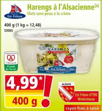 Norma EST FRITURE Harengs à l'alsacienne filets sans peau à la crème offre