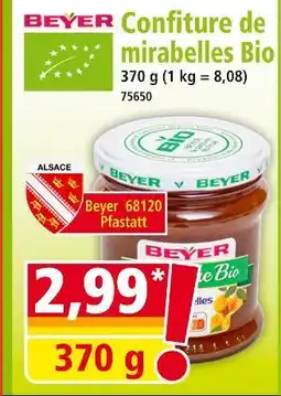Norma Beyer Confiture de mirabelles Bio offre
