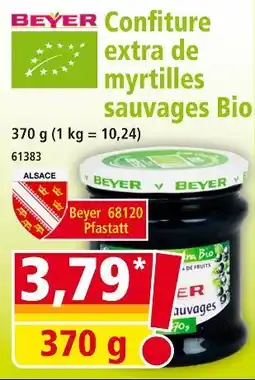 Norma BEYER Confiture extra de myrtilles sauvages Bio offre