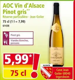 Norma JEAN GEILER AOC Vin d'Alsace Pinot gris offre