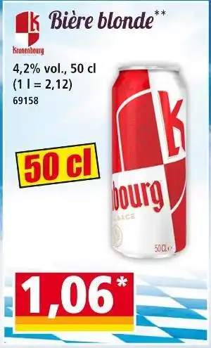 Norma Kronenbourg Bière blonde offre