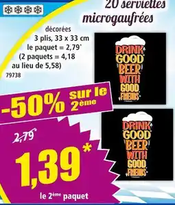 Norma Serviettes microgaufrées décorées offre