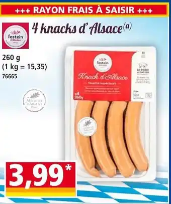 Norma Festein d'Alsace 4 knacks d'Alsace offre