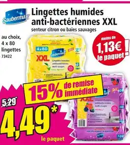Norma SAUBERMAX Lingettes humides anti-bactériennes XXL offre