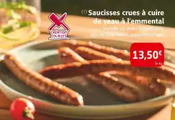 Colruyt Saucisses crues à cuire de veau à l'emmental offre