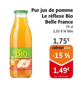 Colruyt Belle France Pur jus de pomme Le réflexe Bio offre