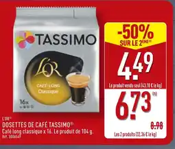 ALDI TASSIMO DOSETTES DE CAFÉ TASSIMO offre