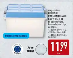 ALDI HOME CREATION Boîtes de rangement avec couvercle offre
