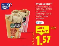 Lidl Select & Go Wraps au porc offre