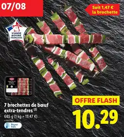 Lidl 7 brochettes de bœuf extra-tendres (2) offre