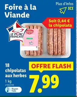 Lidl L'Etal du Boucher 18 chipolatas aux herbes offre