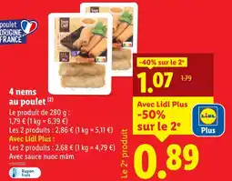 Lidl Toque du Chef 4 nems au poulet offre