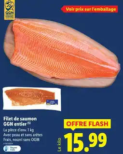 Lidl Filet de saumon GGN entier offre