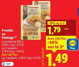 Lidl 4 roulés au fromage offre