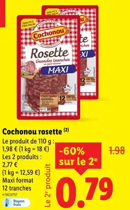 Lidl Cochonou Rosette grandes tranches au goût intense offre