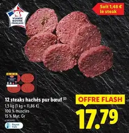 Lidl 12 steaks hachés pur bœuf offre