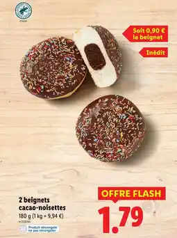 Lidl 2 beignets cacao-noisettes offre