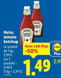 Lidl HEINZ Heinz tomato ketchup offre