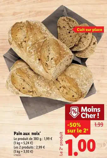 Lidl Pain aux noix offre