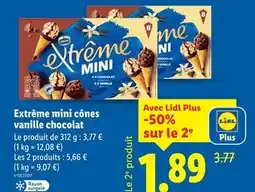 Lidl NESTLE Extrême mini cônes vanille chocolat offre