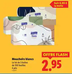 Lidl FLORAYLS Mouchoirs blancs offre