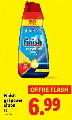 Lidl FINISH gel power citron offre