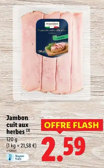 Lidl ITALIAMO Jambon cuit aux herbes offre