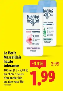 Lidl Le Petit Marseillais Haute tolérance fleurs d’amandier offre