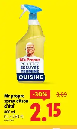 Lidl MR PROPRE Spray citron d'été offre