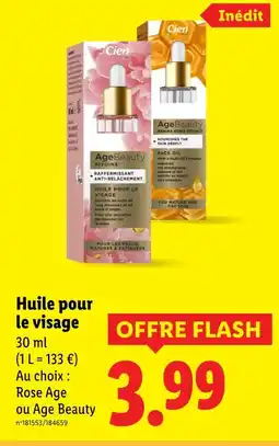 Lidl Cien Huile pour le visage offre