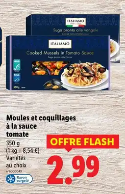 Lidl ITALIAMO Moules et coquillages à la sauce tomate offre