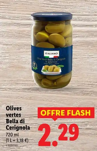 Lidl ITALIAMO Olives vertes Bella di Cerignola offre
