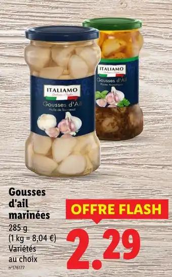 Lidl Italiamo Gousses d'ail marinées offre
