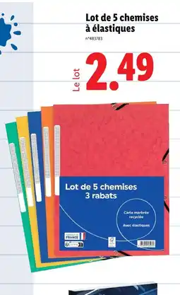 Lidl Lot de 5 chemises à élastiques offre