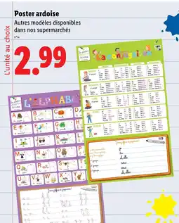Lidl Les posters effaçables Bordas Poster ardoise offre